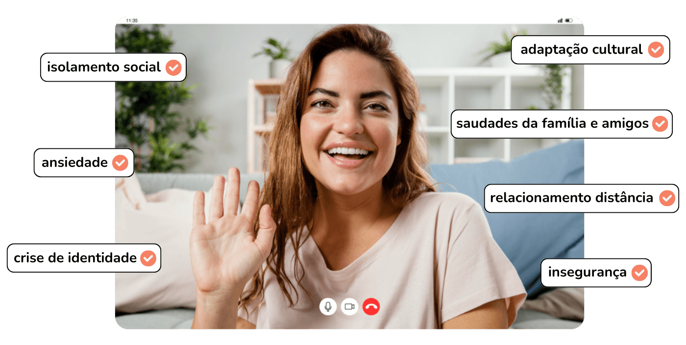 Sessão de terapia online para brasileiros expatriados com atendimento personalizado